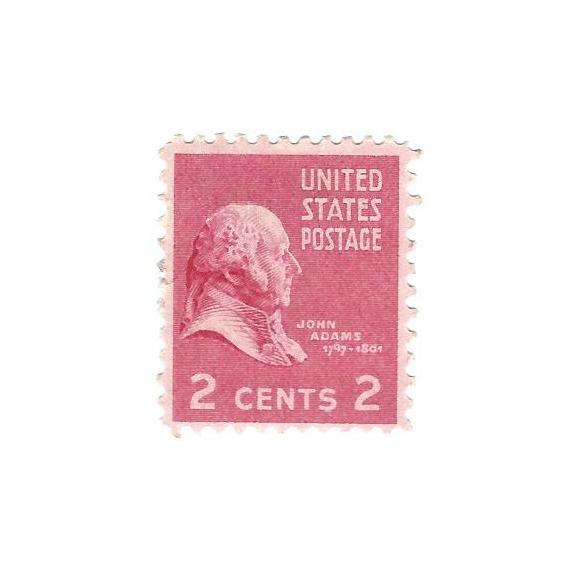 STAMPS US SCOTT 806 "John Adams" 2 CENT 1938 MH