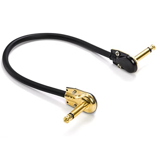 4 Pack Guitar Patch Cables, 12 inch Flat Low Profile Pedal Instrument Cable,