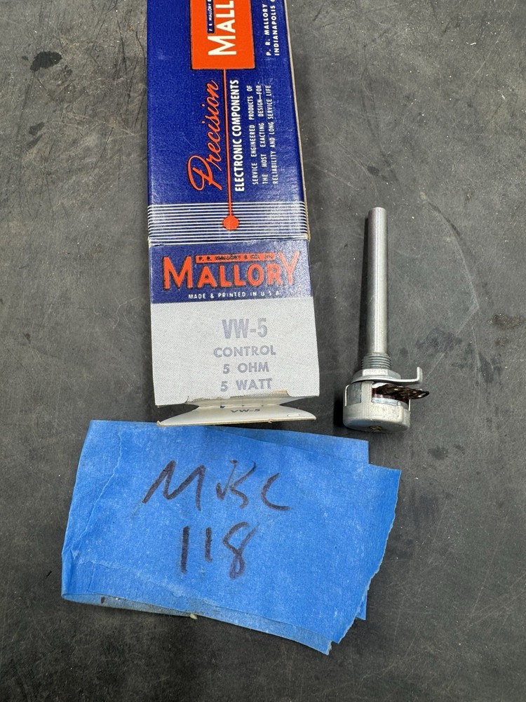 MALLORY VW5 CONTROL 5 OHM 5 WATT NOS