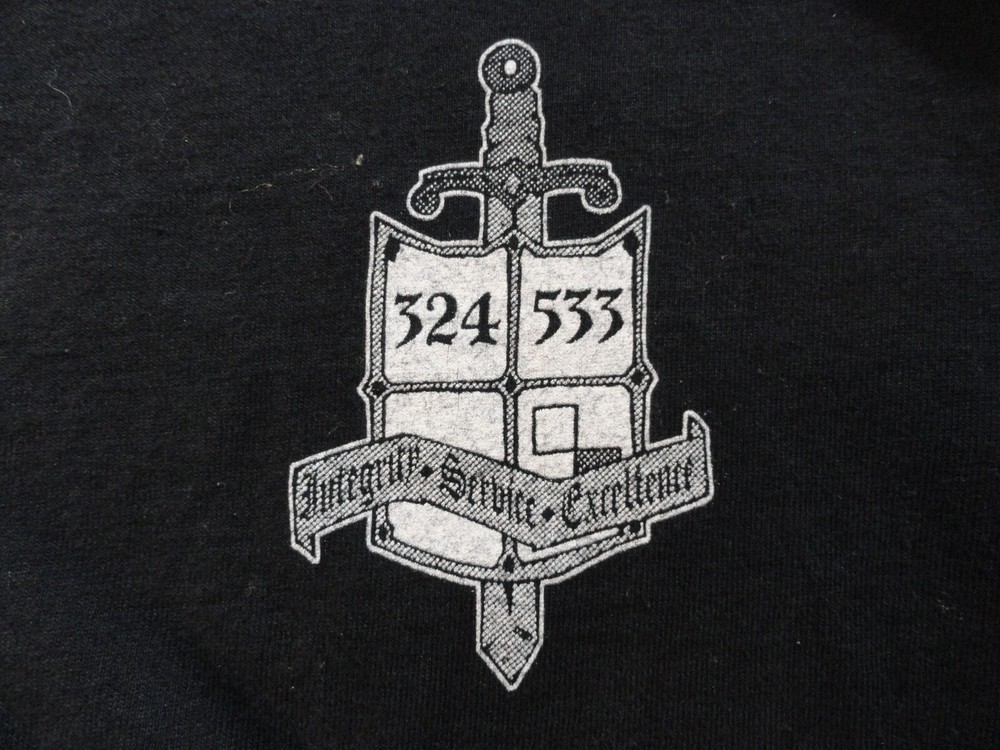 DISCONTINUED 324TH TRS TRAINING SQUADRON FLIGHT 533 BASIC BLACK SHIRT XL