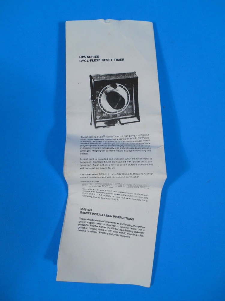 Eagle Signal Cycl-Flex Reset Timer No. HP515A607 New