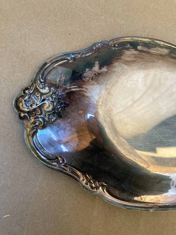 International Deep Silver Two Party Set Tray & Spoon Elegant Orleans Pattern
