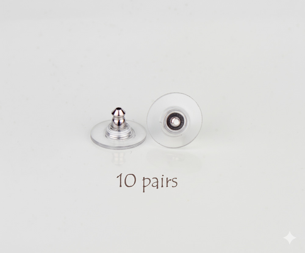 Earring Backs 10 Pairs Aluminum