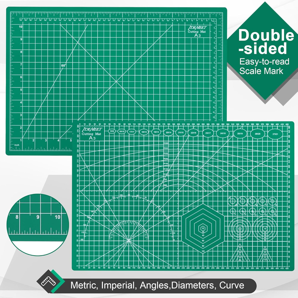 A3 Self Healing Cutting Mat Thick High Density Double Sided Grid Craft
