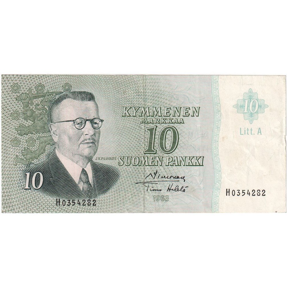 [#335791] Finland, 10 Markkaa, 1963, EF