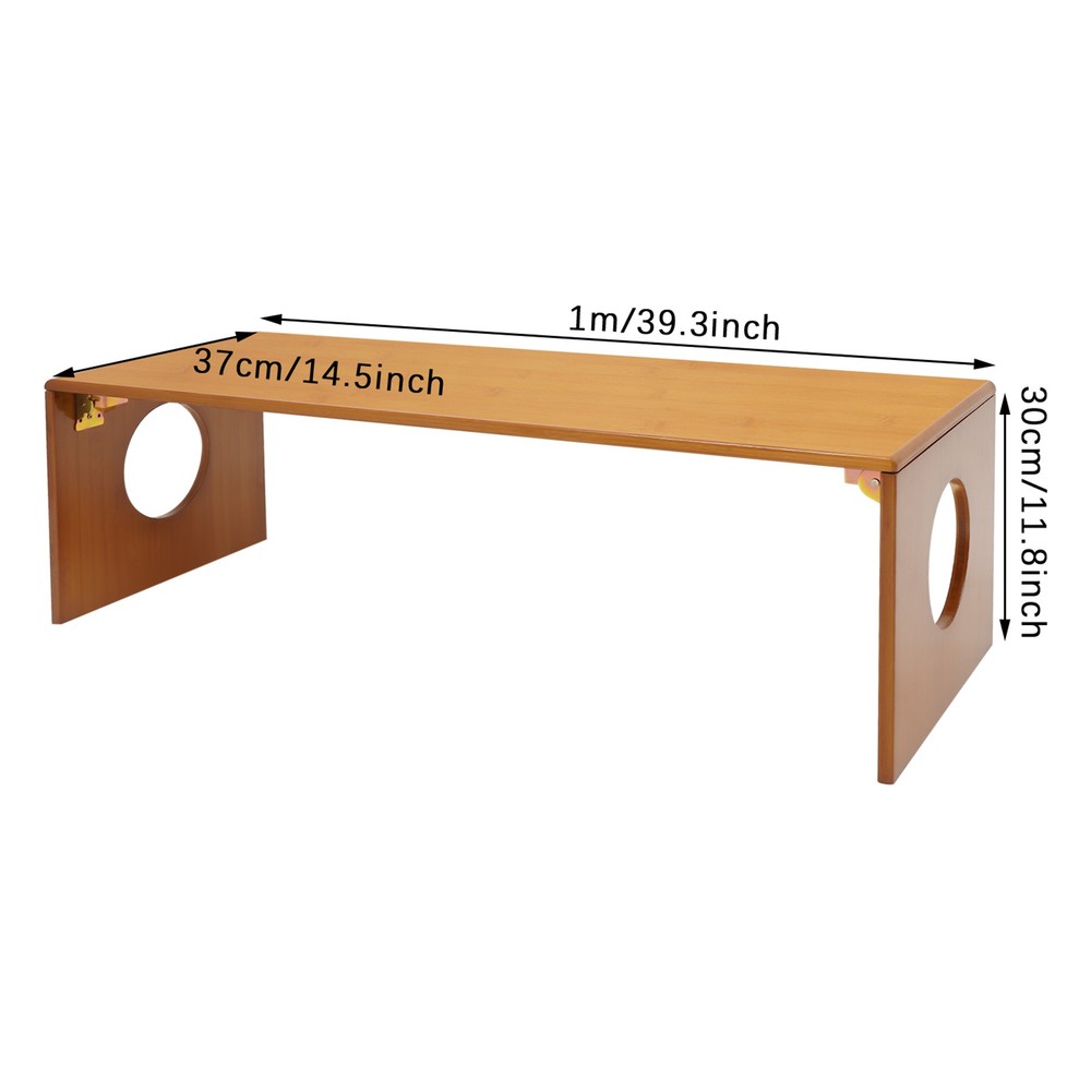 Folding Coffee Table Foldable Low Coffee Table Bamboo Floor Table Desk for Bed