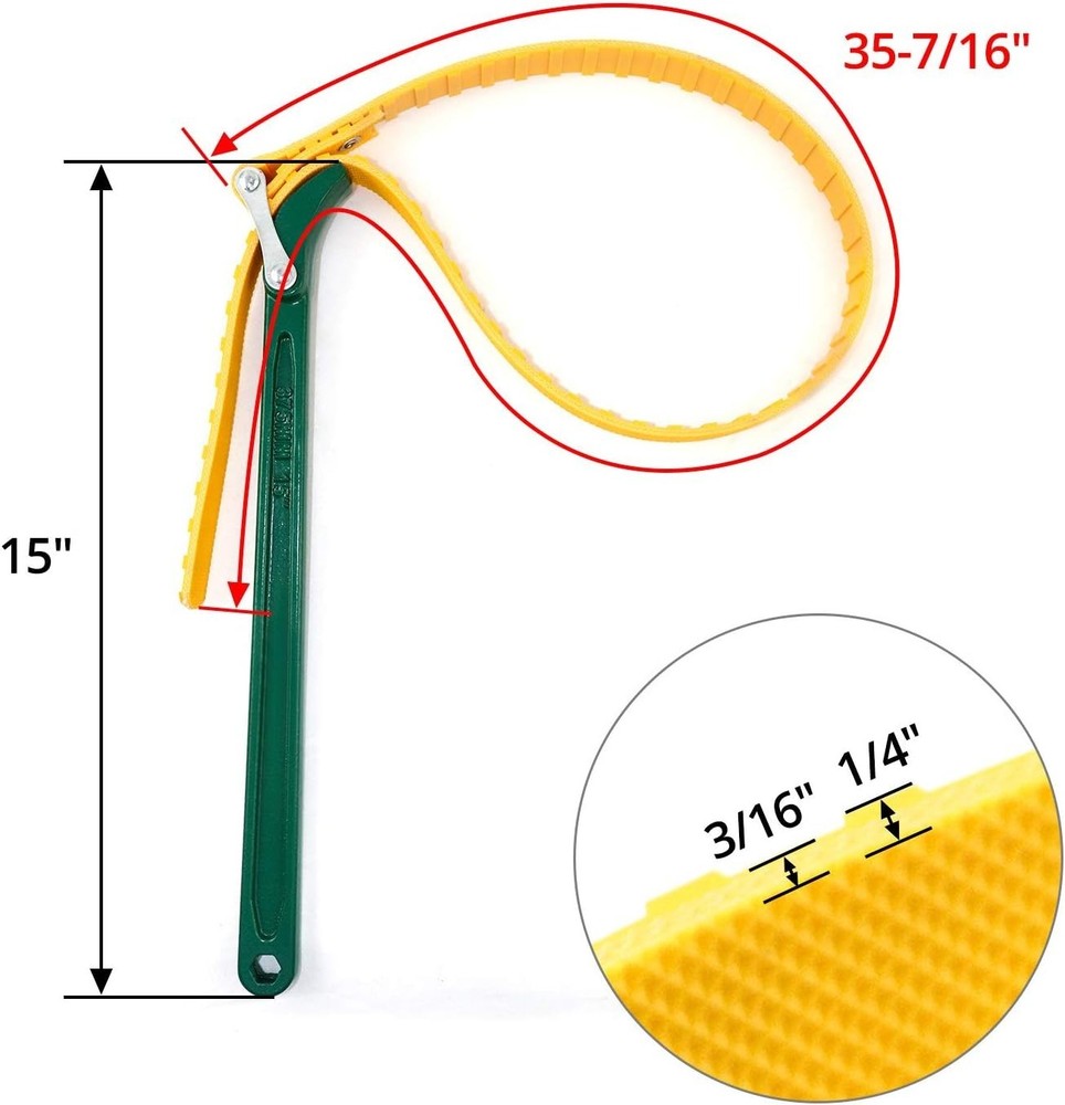 Adjustable Belt Strap Wrench, Multi-Purpose Oil Filter Tool