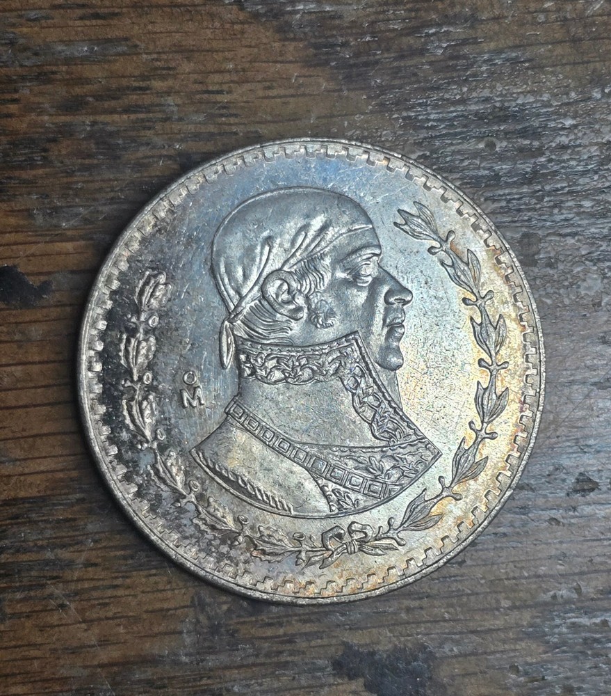 1965-Mo Mexico Silver 1 Peso - Toned