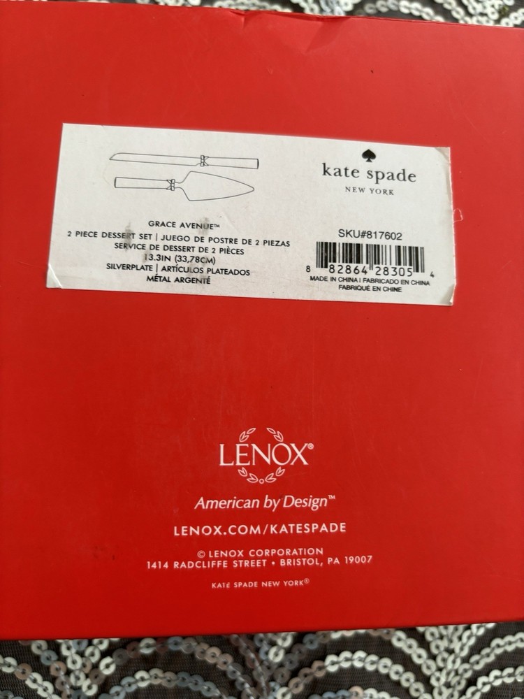 Kate Spade by Lenox Silver Cake Knife and Server