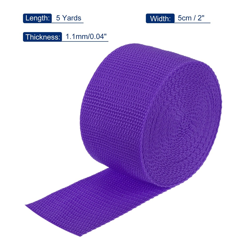 Lightweight Polypropylene Webbing Strap 5cm 5 Yard Dark Purple