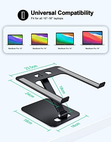 Foldable Laptop Stand, Height Adjustable Ergonomic Computer Stand for Desk,