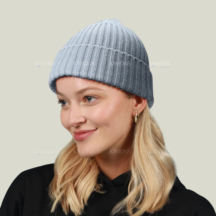 Mini Short Fisherman Beanie Hat Ribbed Docker Winter Warm Knitted Skull Cap cuff