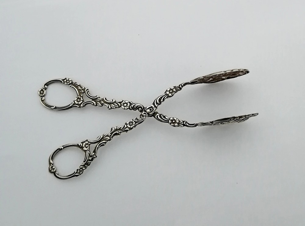 German .800 Solid Silver Cake Server - Serving Tongs