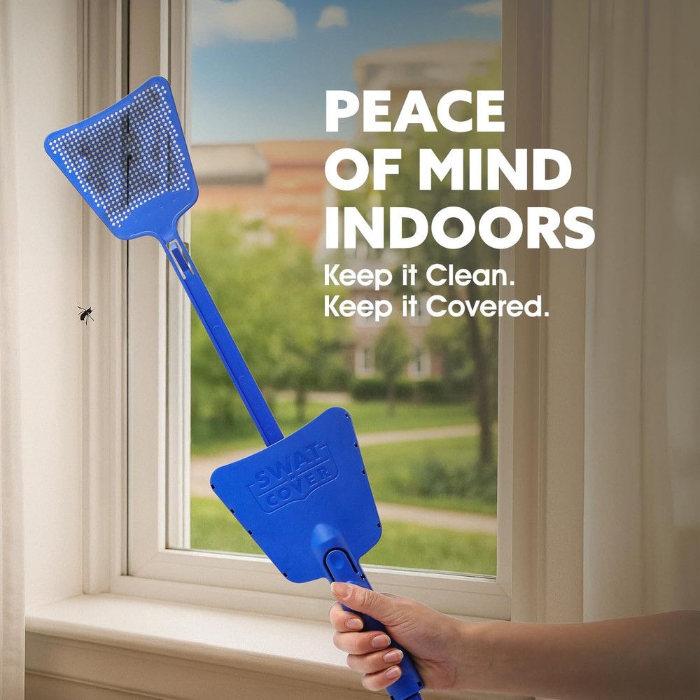 Fly and Bug Swatter 3 Pack | Surface-Friendly Design, Integrated Cover