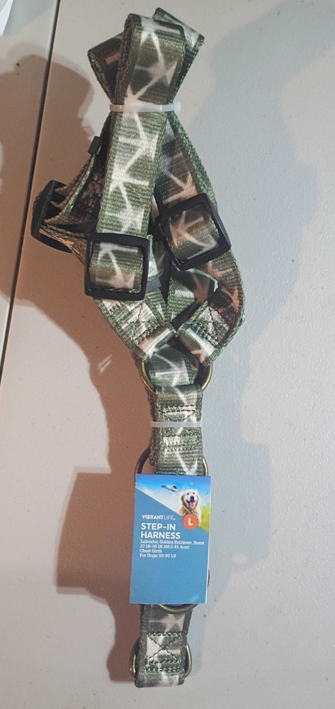 Step In Harness Large Olive Green Camo Adjustable