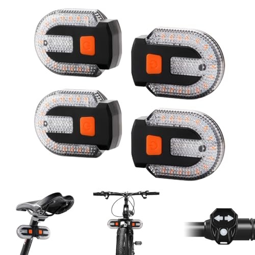 Bike Tail Light with Turn Signal, Split Bicycle Rear Split Type 4PC Yellow+Red