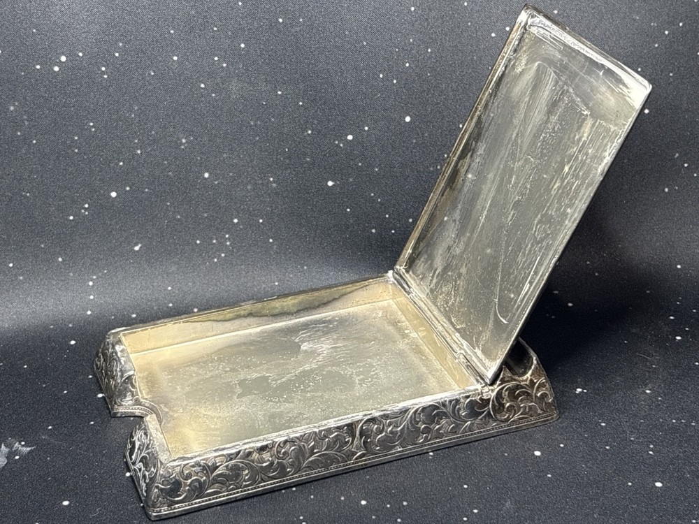 Vintage Delli Silver Tone Ornate Stationary Holder