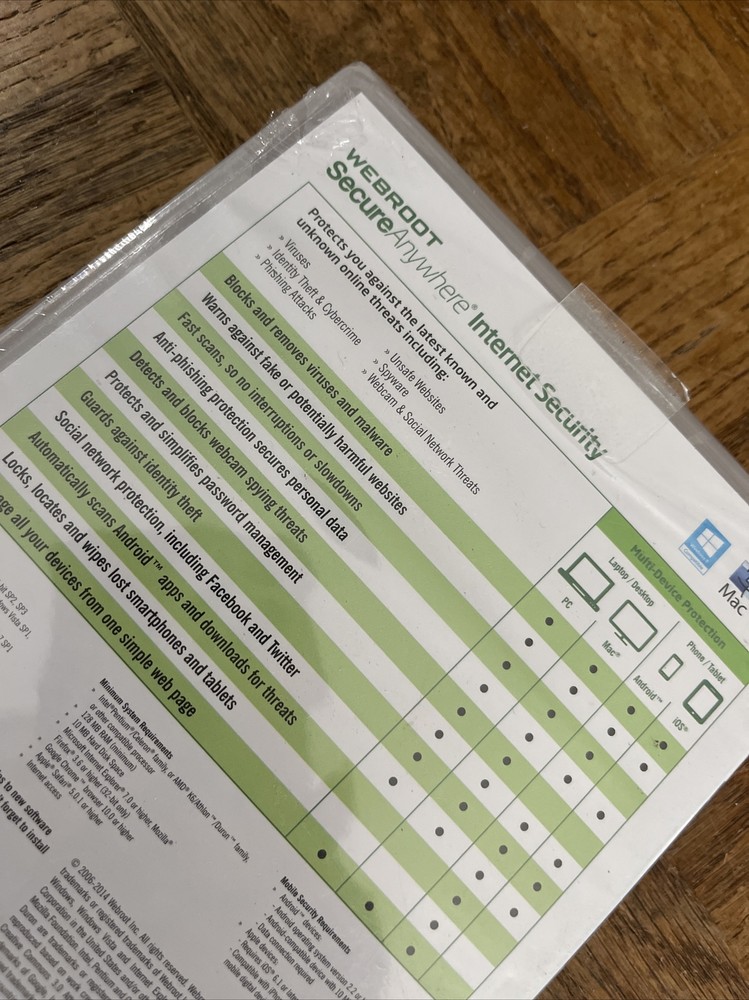 Webroot Secure Anywhere PC Software