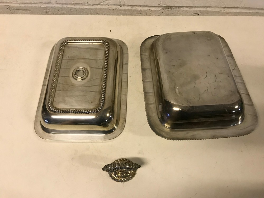Vtg Antique E G Webster & Son Silverplated Divided Serving Dish w Cover