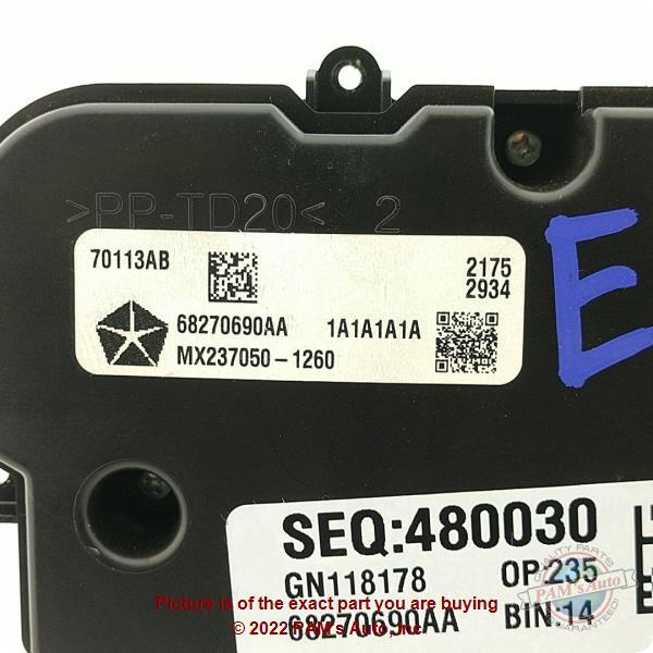Used A/C Selector Switch fits: 2016 Chrysler 200 automatic temperature control w