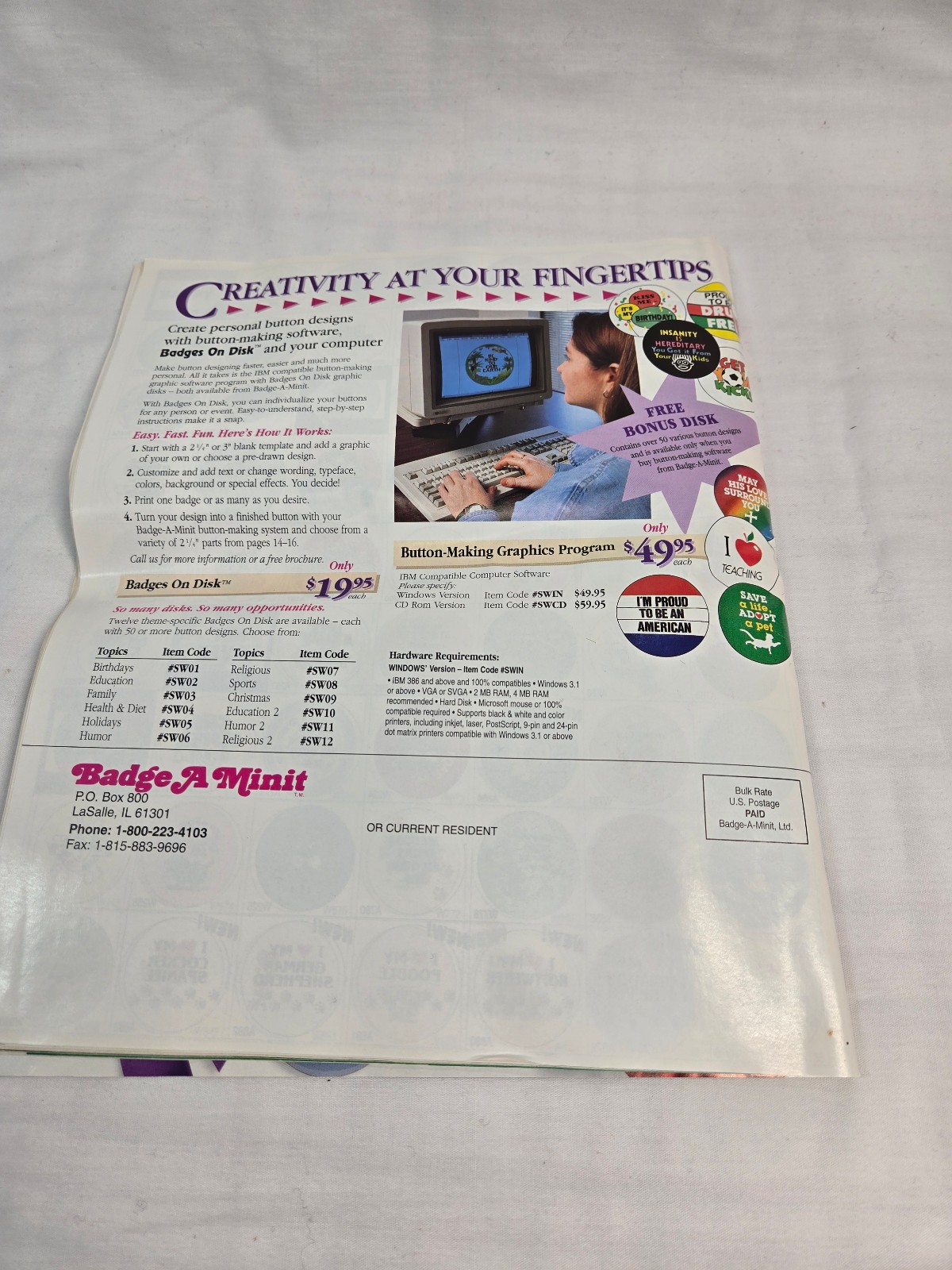 Vtg Badge-A-Minit 50 Magnetic back & 25 mirror-back Badge parts plus-NIP