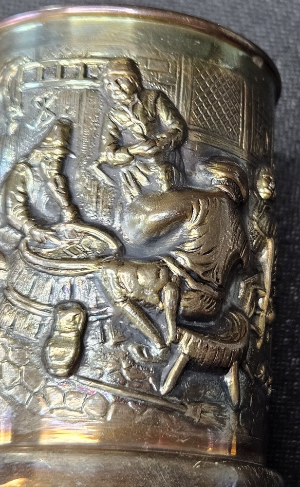 Vintage 1950's Set of 5 Nils Johan Silver Plated Appetizer Forks w/ Holder Cup