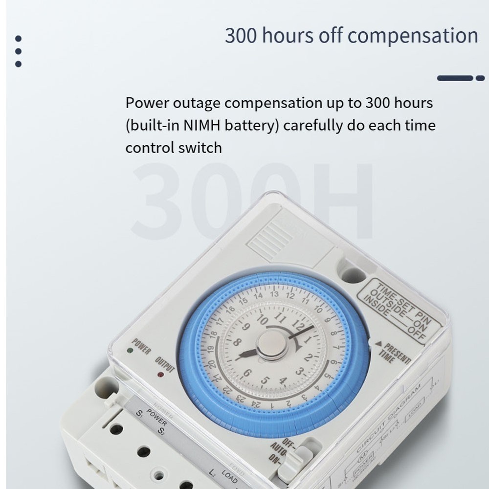 TB388 Mechanical Timer Switch with 24 Hour Control and Memory Settings