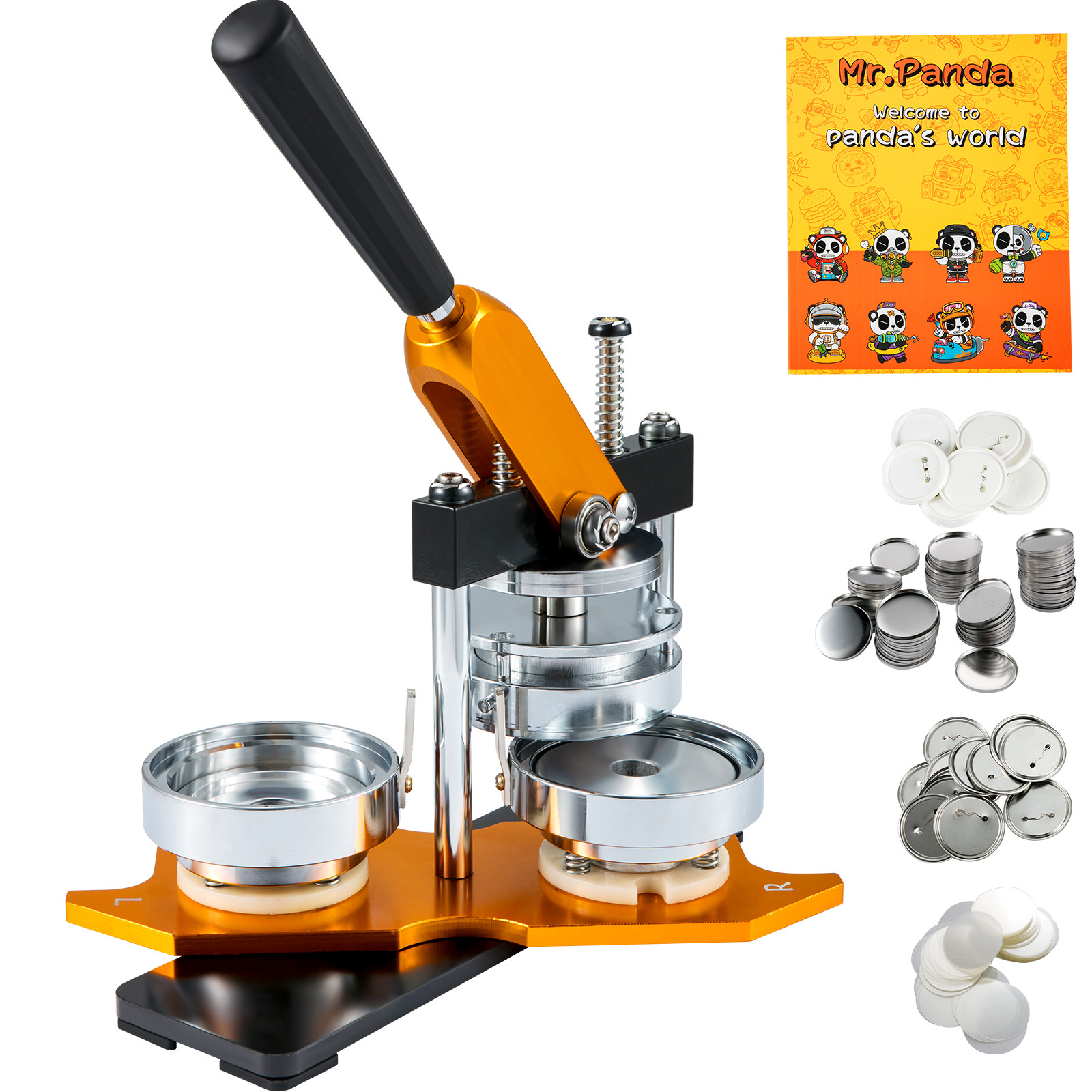 Button Maker Machine Badge Pin Machine 3" 75 MM 100 Free Parts Press Kit