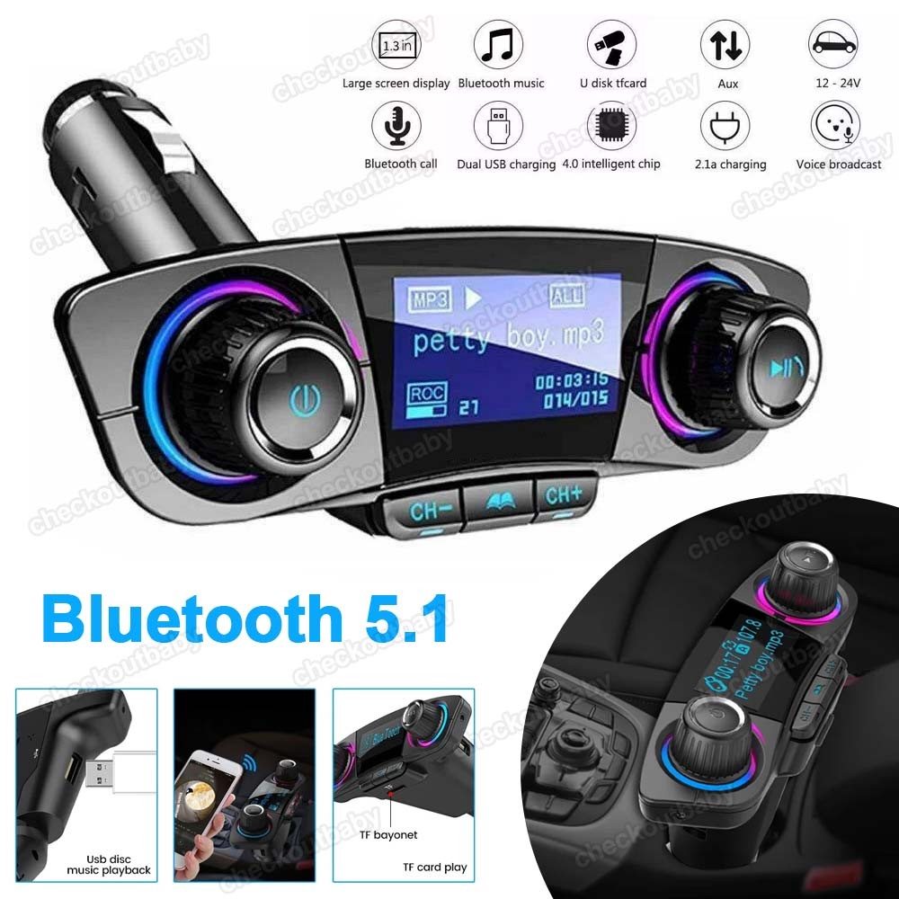 Bluetooth Car FM Transmitter MP3 Player Hands free Radio Adapter Kit USB Charger
