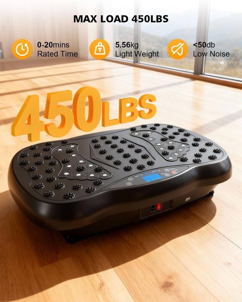 Vibration Plate Exercise Machine, 10 Auto Modes/200-Levels Vibrating Plate fo...