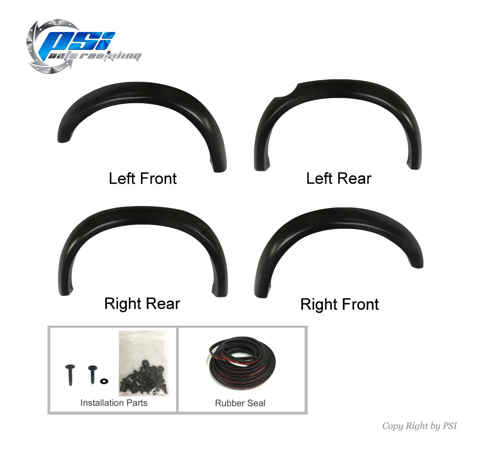 Paintable Extension Style Fender Flares Fits Toyota Tacoma 95-04 Complete Set