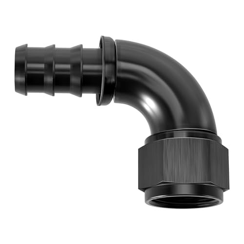 Push Lock Fitting One Piece Full Flow Hose End 12AN 90 Degree