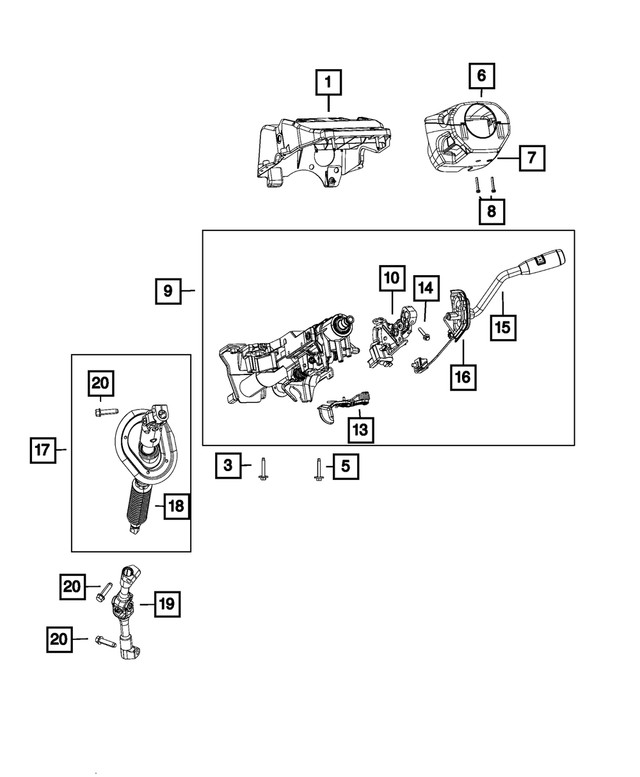 Genuine Mopar Steering Column 68376873af