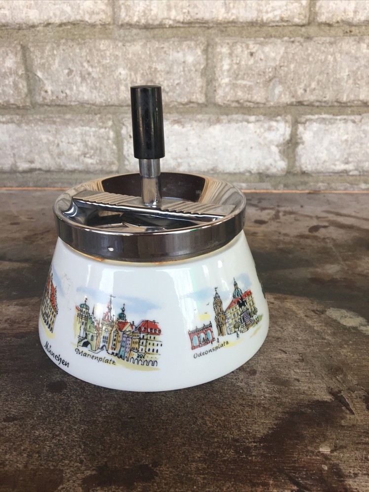 Vintage Tea Pot-Container - München Map Painted