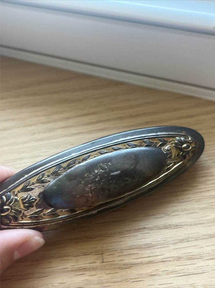 Vintage Silverplate Nail Buffer Victorian Style Vanity Accessory