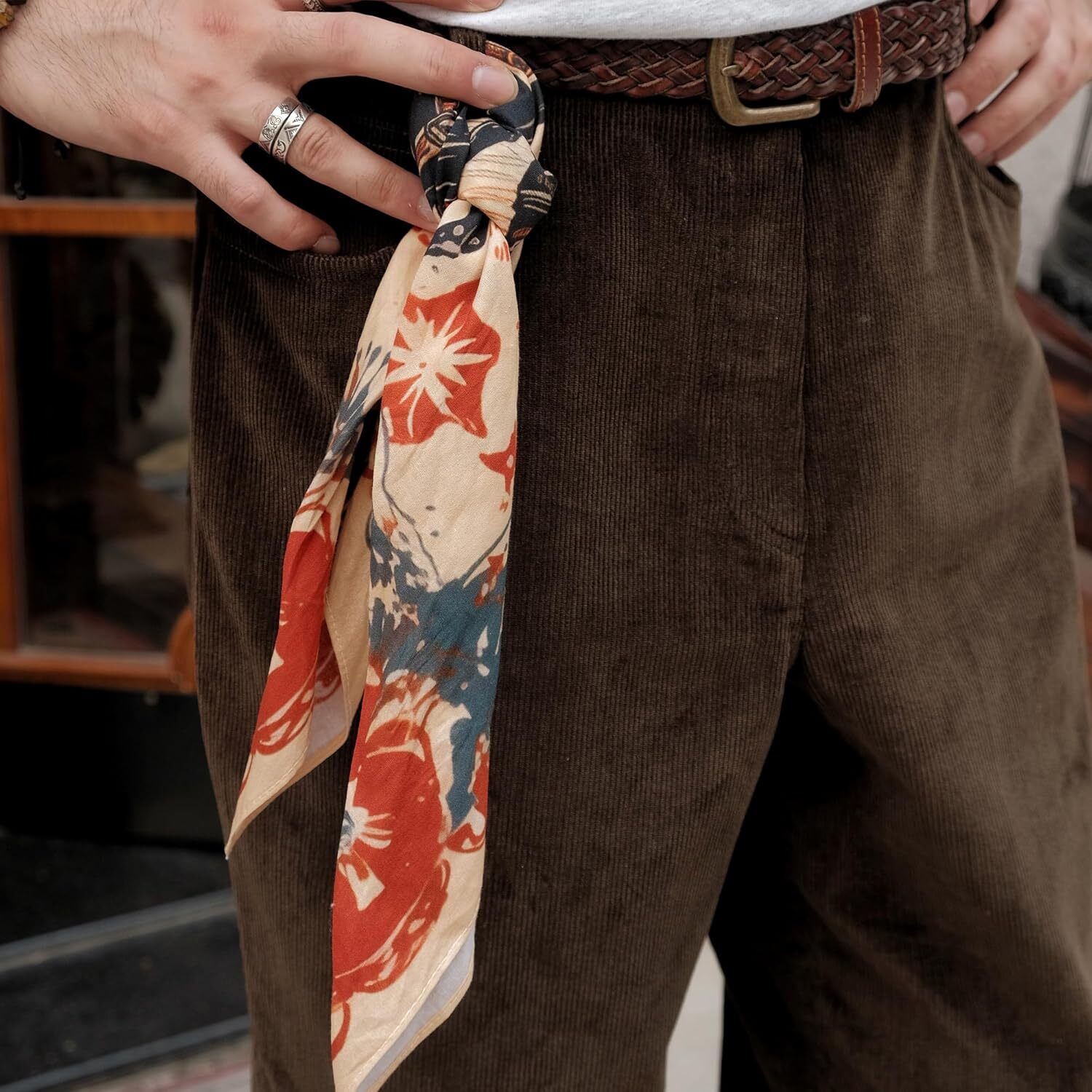 22"X22" Vintage Cowgirl 100% Cotton Bandana Multi-Purpose Headbands