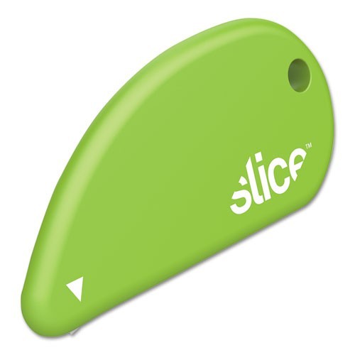 slice Safety Cutters, Fixed, 0.1" Ceramic Blade, 2.4" Plastic Handle, Green