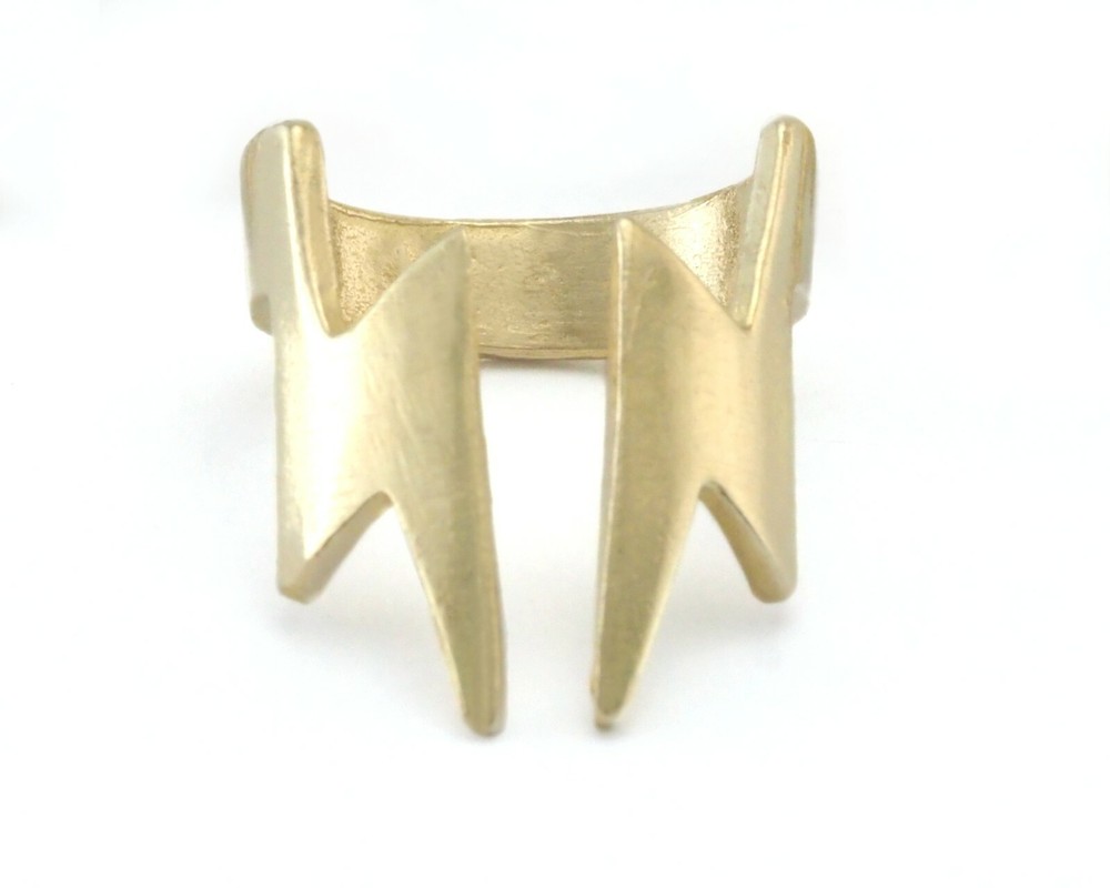 Thunder Statement ring Adjustable Ring Raw Brass (8.5US 9.5US inner size) 4294