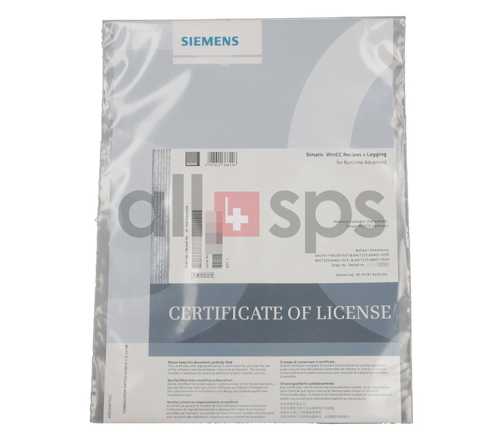 SIMATIC VIESSMANN IPC IPC277E, WINCC RECIPES + LOGGING - A5E36666898 (NS)