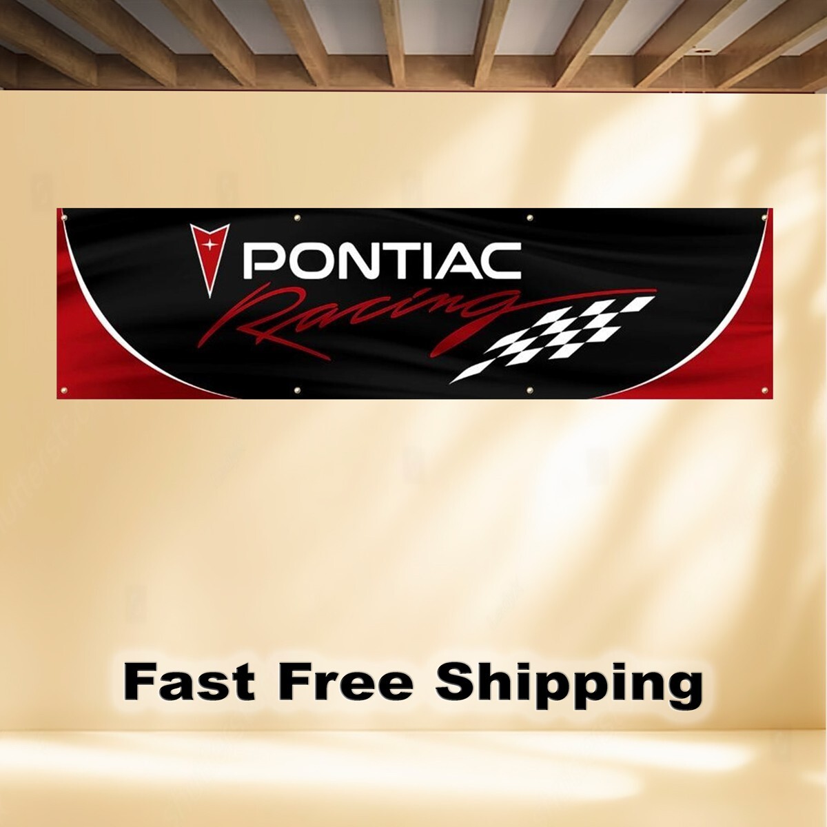 PONTIAC RACING 2'X8' BANNER FLAG GM GENERAL MOTORS