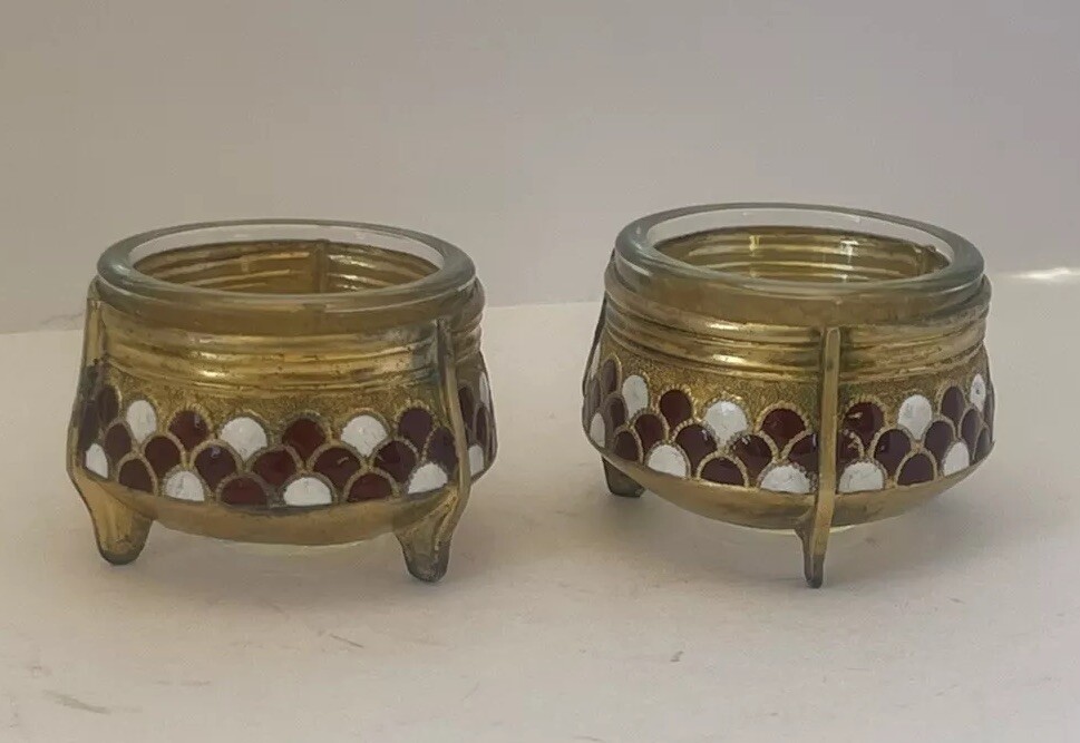 Pair Russian Enamel Salts
