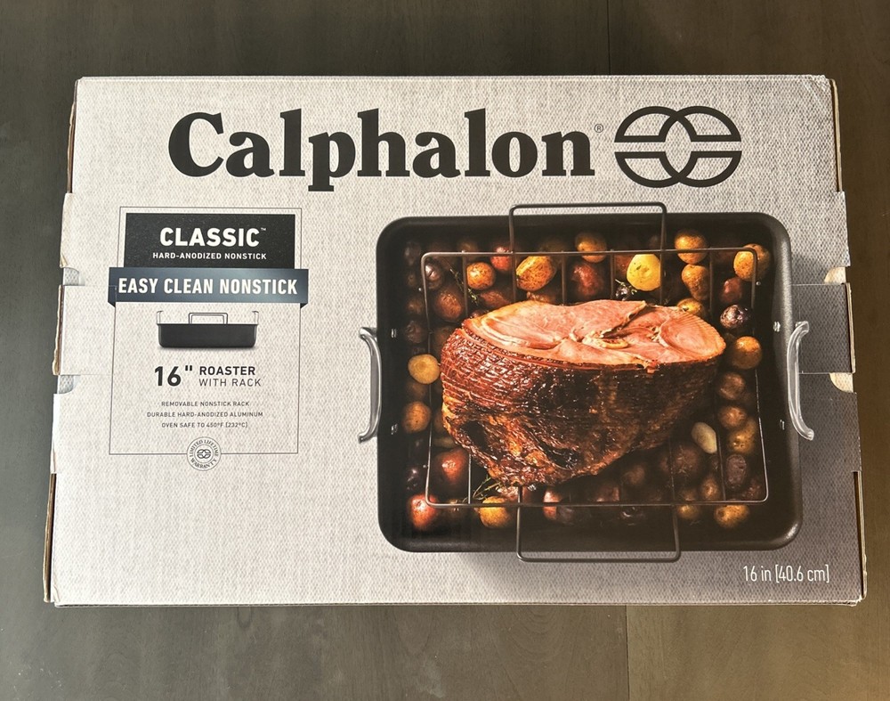Calphalon Classic 16-Inch Roaster with Nonstick Rack Black