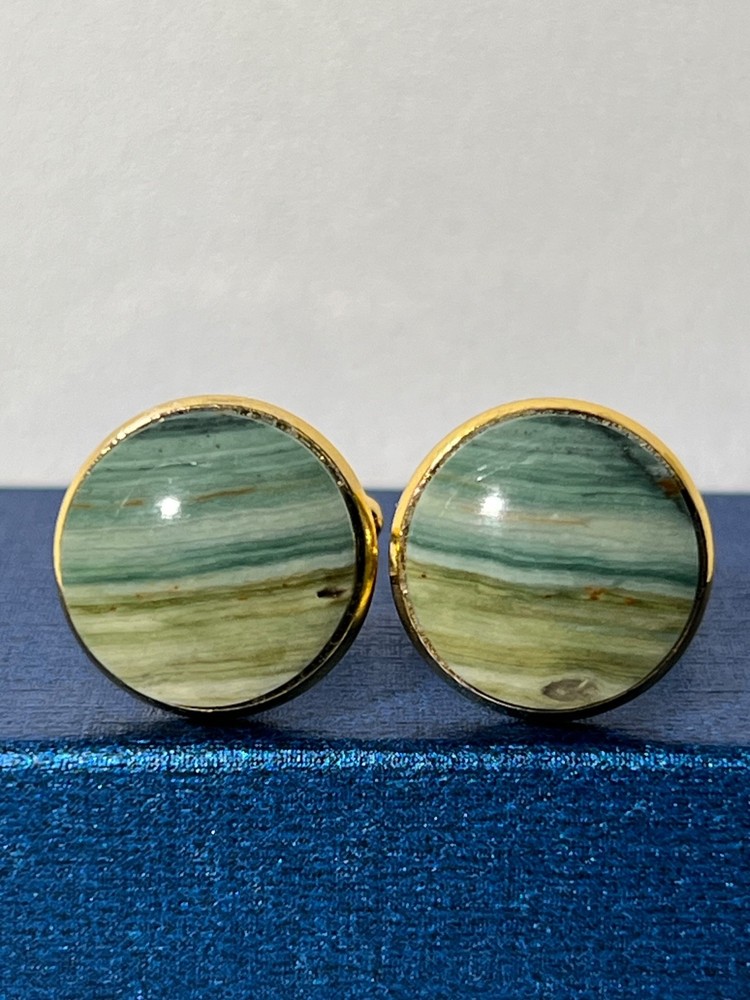 Gary Green Jasper Gold Cufflinks