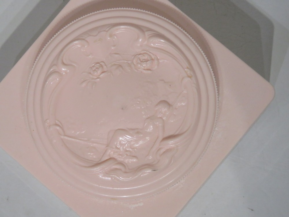 Powder Box Empty WHITE SHOULDERS Bath Powder Pink