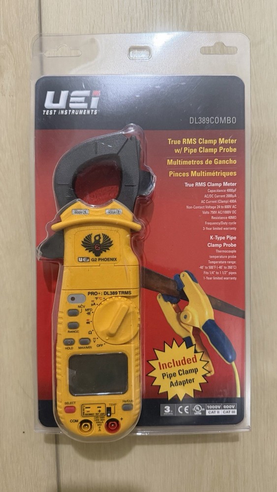 NEW UEI DL389 Combo Digital True RMS Clamp Multimeter