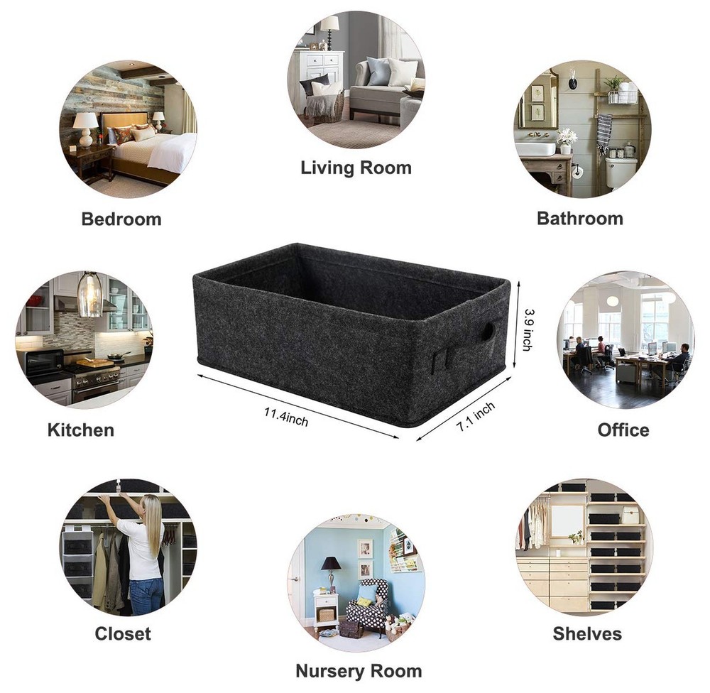 Short Storage Baskets Small Rectangle Basket Storage Bins Organizer for Candl...