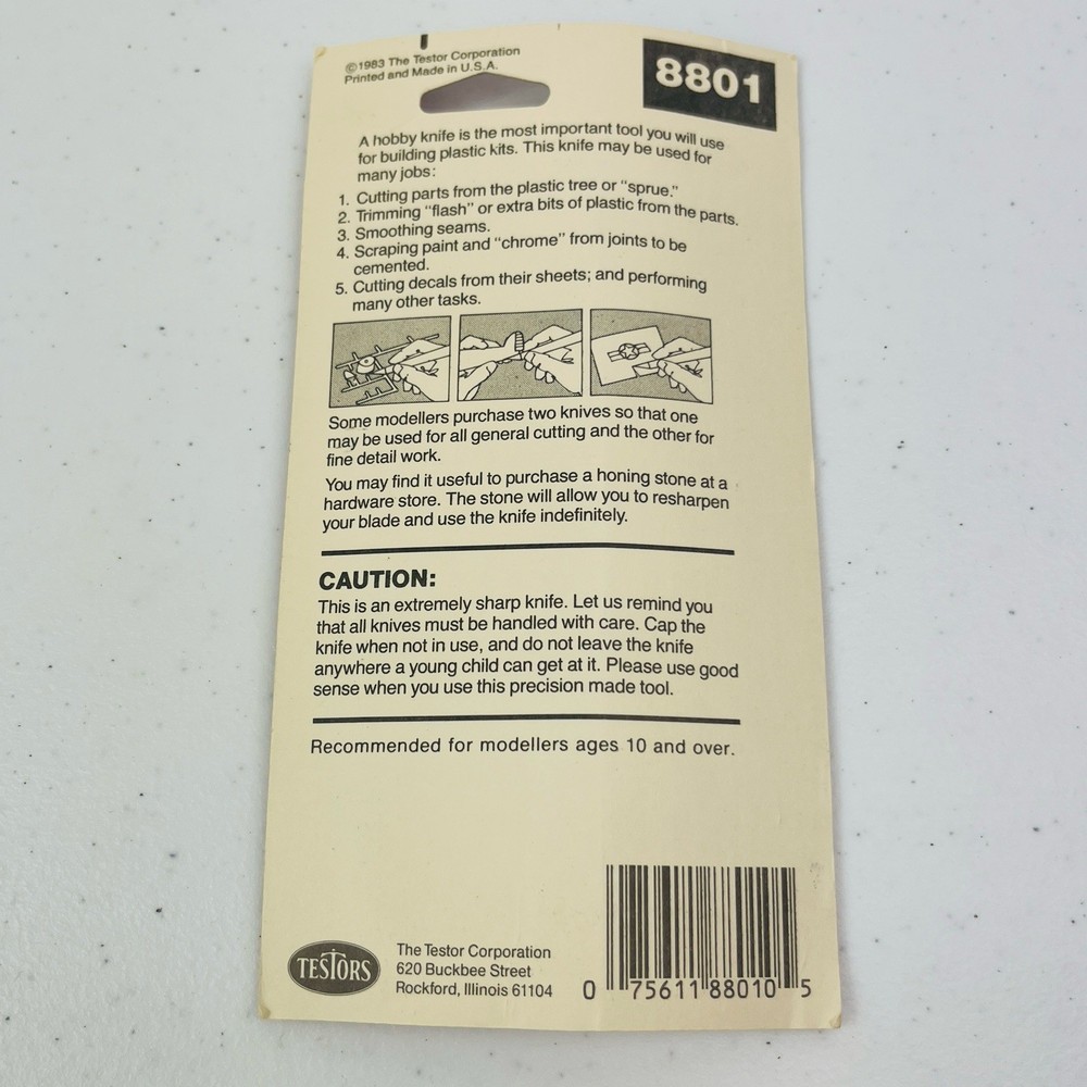 Testors Hobby Knife Open Box Plastic Kit Modelers 8801