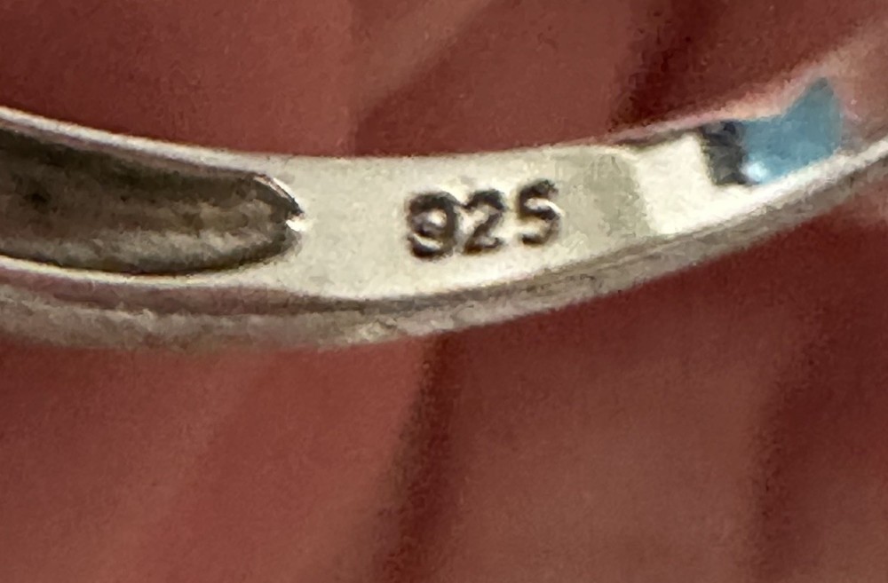 STERLING SILVER PEARL & CZ BYPASS SETTING RING SIZE 7