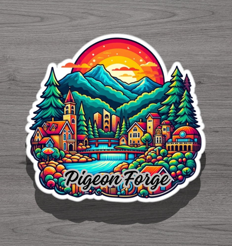 Pigeon Forge Fridge Magnet or Laptop Sticker