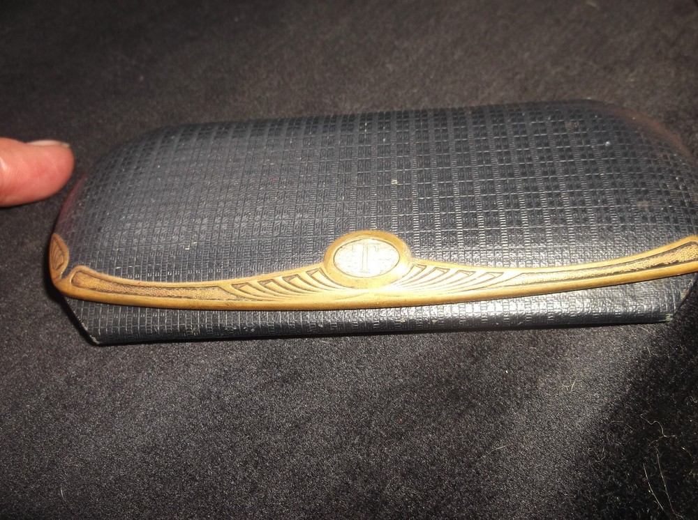 ANTIQUE SPECTACLES 12KGF GOLD TONE - UNTESTED - BIFOCAL + MONOGRAM CASE